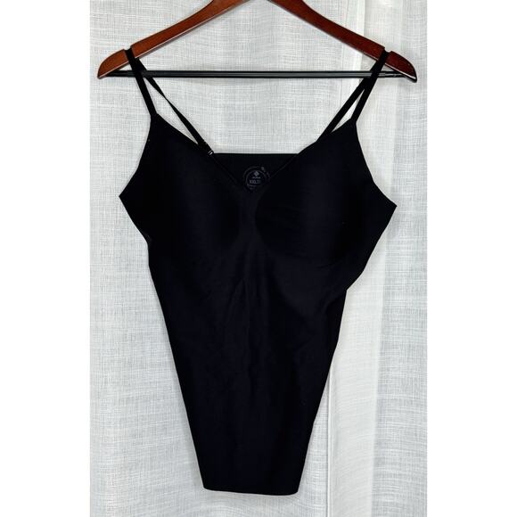 Artdear Black Camisole Built in Bra Spaghetti Straps Cami Tank Shapewear Sz XXL - Picture 3 of 7